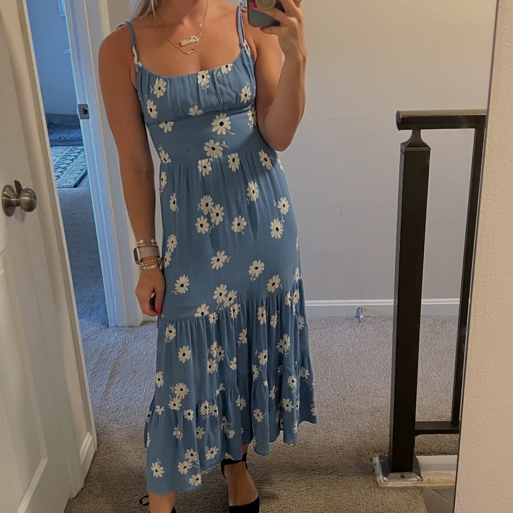 Reformation Kealy Blue Daisy Dress size 0